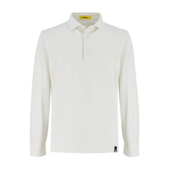 Drumohr Polo Shirts, male, White, Size: L Classic Cotton Polo Shirt
