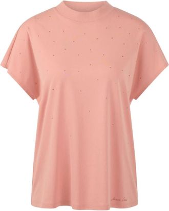 Marc Cain T-shirt met hotfix-stenen - Dames - Tops - Oranje - Maat: S Katoen