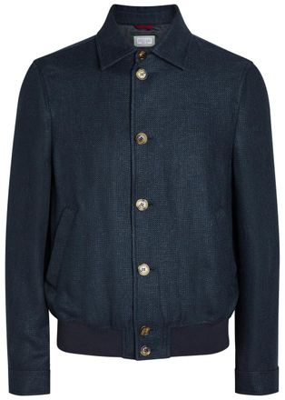 Brunello Cucinelli Silk and Linen-blend Jacket - Navy - 52 (IT52 / XL)
