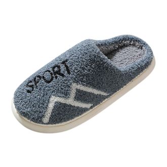 Generic Men Women Slippers Soft Cotton Felt Warm Plush Warm Lightweight Slippers, grey, 8 UK