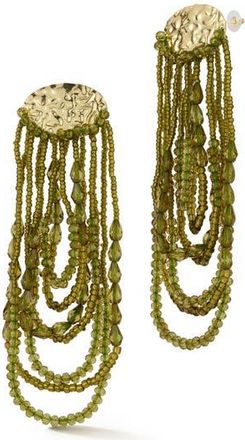 Sphera Milano Beaded Fringe Drop Earrings in Gold/green at Nordstrom Rack