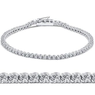 Pompeii3 3ct Diamond Tennis Bracelet 14K White Gold Round Brilliant Cut 7 Inches