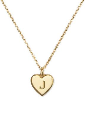Kate Spade New York initial heart pendant necklace in Gold - J at Nordstrom