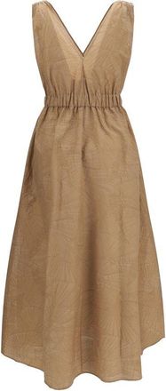 Brunello Cucinelli Womens Beige Cotton Casual Dress