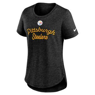 Nike Pittsburgh Steelers Script Nike Womens NFL T-Shirt in Black | NKMV00H7L-EVH