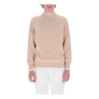 Eleventy Round-neck Knitwear, male, Orange, Size: XL Round-neck Knitwear