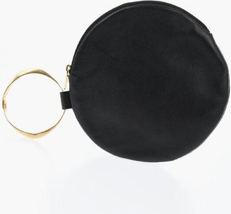 The Row Leather Wrist Bag ROUND with Zip Closure size One Size
