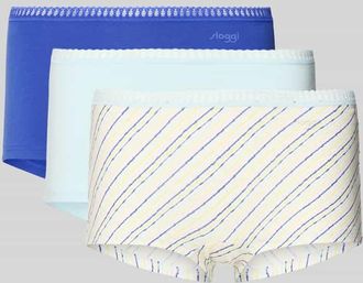 sloggi Slim Fit Panties mit Logo-Print Modell Crush im 3er-Pack in Hellblau, Gr&ouml;&szlig;e XXL