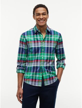Tommy Hilfiger Mens Regular Fit Plaid Oxford Shirt - Green - XXXL