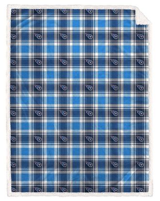 Pegasus Sports Tennessee Titans Nfl Team Plaid Sherpa Oversized Blanket