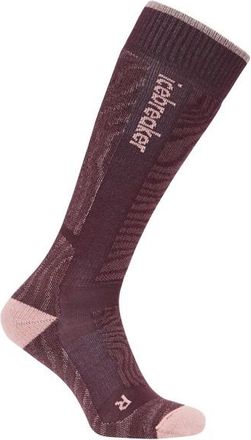 Icebreaker Merino Ski+ Medium OTC Mountain Contour Skisocken für Damen | lila