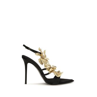 Giuseppe Zanotti Black Viscose Stiletto Heel Womens Sandals