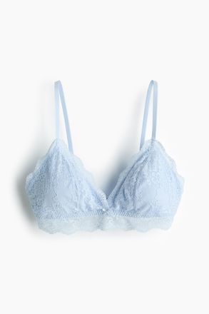 H&M Wattierter Soft-BH aus Spitze - Hellblau