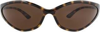 Balenciaga 83mm Oval Sunglasses in Havana Havana Brown at Nordstrom Rack