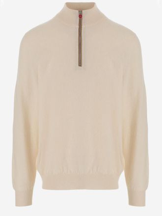 Kiton Beige Zip-up Sweater
