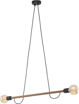 Luminosa Light Designs TK Helix Lampada a sospensione da soffitto nera, noce 2xE27