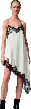 Day Birger Et Mikkelsen Lara Lace Trim Asymmetrical Slip Dress in Vanilla Ice at Nordstrom, Size 10