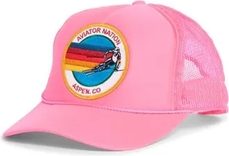 Aviator Nation Signature as Vintage Low Rise Trucker Hat in Neon Pink at Nordstrom