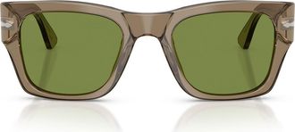 Persol 54mm Square Sunglasses in Transparent Bown Heart /Green at Nordstrom