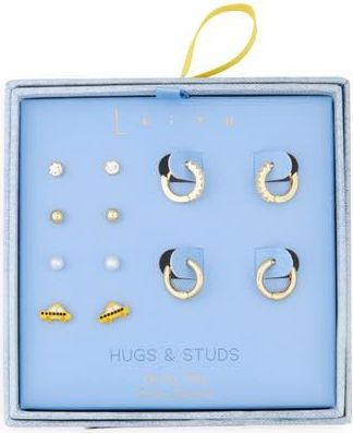 Leith 6-Pack Taxi Assorted Earrings Set in Yellow Multi- Gold at Nordstrom Rack
