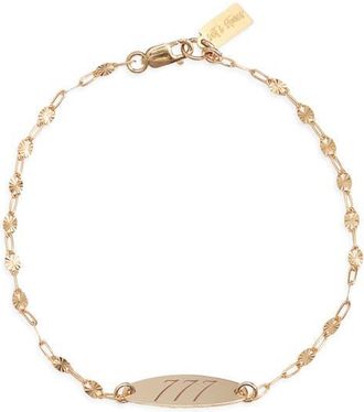 Set & Stones Engraved Angel Number Bracelet in Gold /777 at Nordstrom