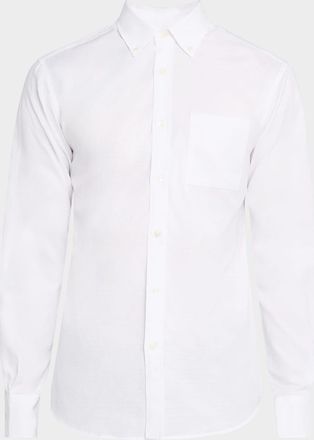 Ferragamo Mens Gancio Oxford Sport Shirt
