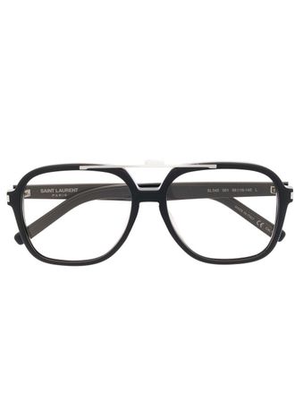 Saint Laurent Eyewear square-frame pilot glasses - Black
