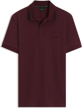BOSS Cotton slim-fit polo shirt with contrast trims