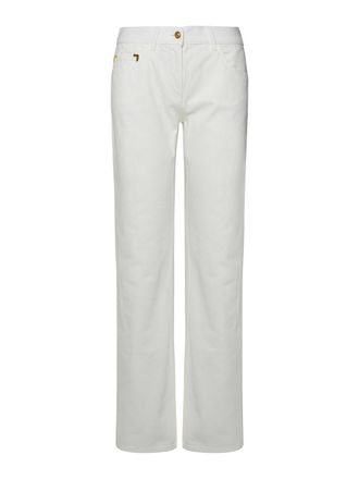 Palm Angels White Cotton Jeans
