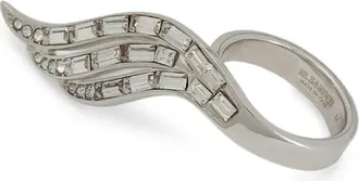 Jil Sander Angel Wing ring - women - Brass/Rhinestone - S - Silver