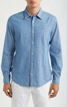 BOSS Roan Slim Fit Button-Up Shirt in Light Pastel/blue at Nordstrom, Size Xx-Large