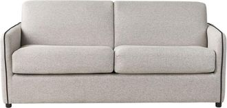 Beliani Sofa Bed 2 Seater ISHOJ Fabric Light Grey