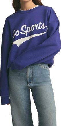 Favorite Daughter Go Sports Sweatshirt In Royal Blue/white