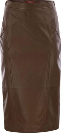 Max Mara Taiga Nappa Leather Pencil Skirt