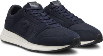 BOSS Suede-trim trainers with Double B monogram