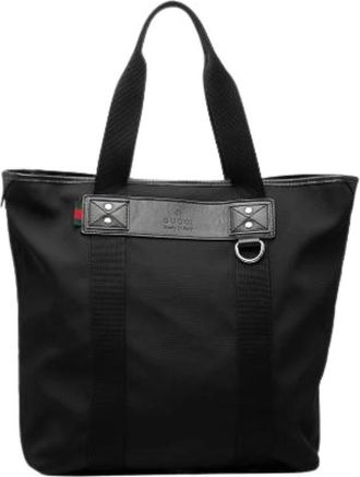 Gucci Pre-owned Nylon Tote Bag - Dames - Vintage Shopper - Zwart - ONE Size - Nylon - Vintage