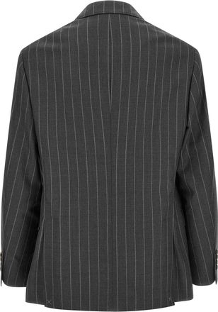 Brunello Cucinelli Mens Gray Virgin Wool Blazer Clothing