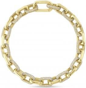 Allurez Diamond Paper Clip Link Bracelet 14k Yellow Gold (3.67ct)