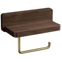 OEM (10x20 Cm) Soporte Doble Para Papel Higi&eacute;nico, Madera Maciza De Haya, Montaje En Pared, Autoadhesivo, Esquinas Redondeadas, Decoraci&oacute;n Para Ba&ntilde;o, Noga