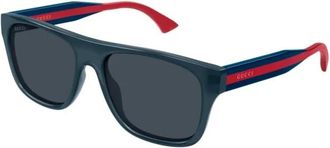 Gucci Sunglasses, male, Blue, Size: 56 MM Square Frame Sunglasses