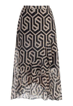 Faina midirok Dames zwart/beige