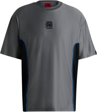 HUGO BOSS x RB structured-jersey T-shirt with piping details