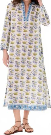 Emporio Sirenuse Giada Caftan Dress In Celestine Flower