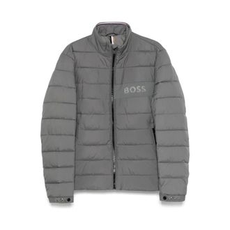 HUGO BOSS Jassen, Heren, Grijs, S, Gewatteerd Antracietgrijs Ritsjack