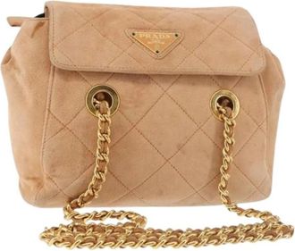Prada Pre-owned Suede Schoudertas - Dames - Vintage Schoudertas - Beige - ONE Size - Vintage