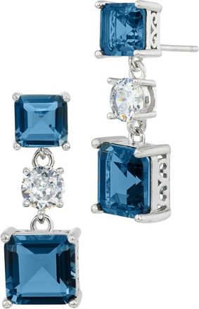 Savvy Cie Jewels Silver Cz Drop Earrings