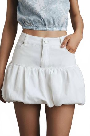 Blank NYC Bubble Denim Skirt In White