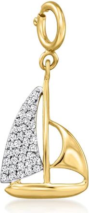 Ross-Simons Diamond Sailboat Charm in 18kt Gold Over Sterling