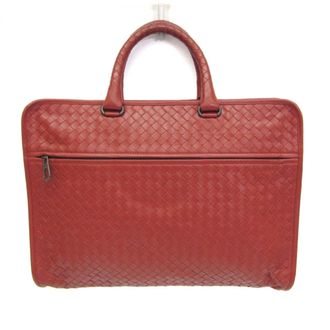 Bottega Veneta Soft Slim Briefcase Intrecciato Nappa Red Leather Briefcase Bag (Pre-Owned)