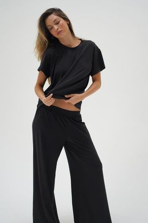 LnA Ava Oversized Spandex Jersey Tee in Black at Nordstrom, Size X-Small
